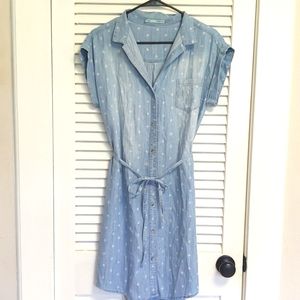 Chambray denim mini dress